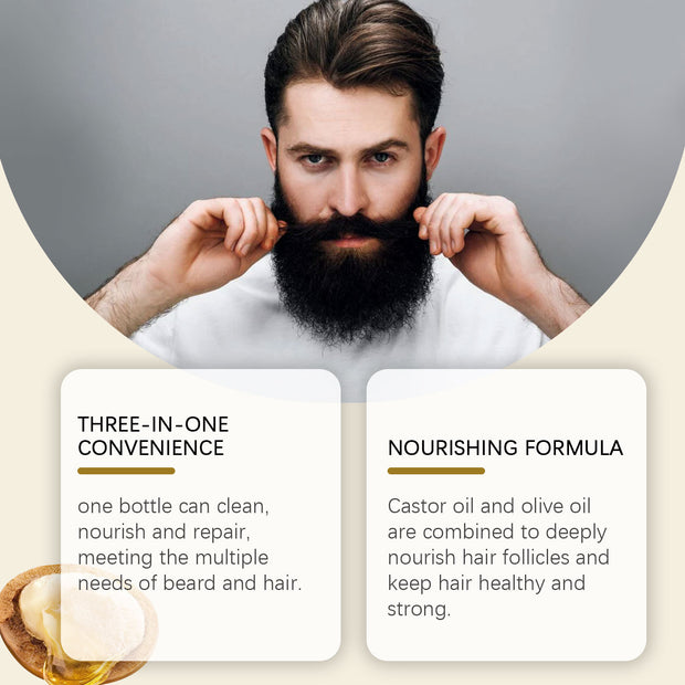 3-in-1 Beard Nutritional Hair Care Men